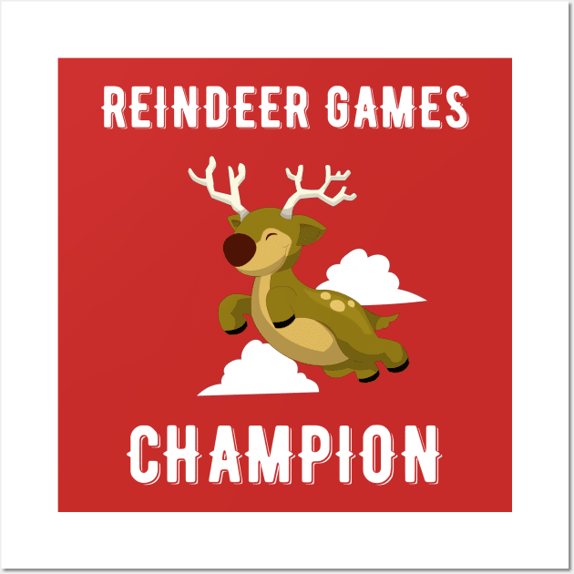 Reindeer Games Champion Christmas Rudolph Wall Art by jutulen